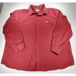 Carhartt Shirt Mens Size 4XL Dark Cedar Sandstone Twill Canvas Workwear Cotton